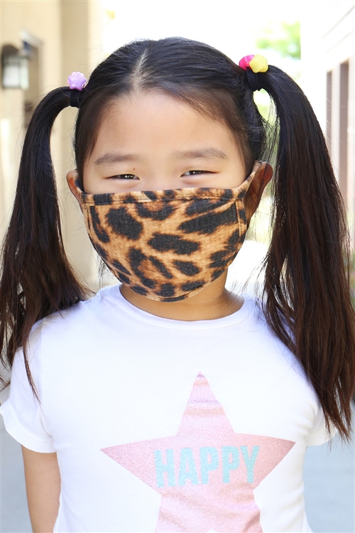 SA3-6-4-RFM9002Y-RAP032-CAMEL- PRINT REUSABLE FACE MASK FOR YOUTH WITH FILTER POCKET/12PCS