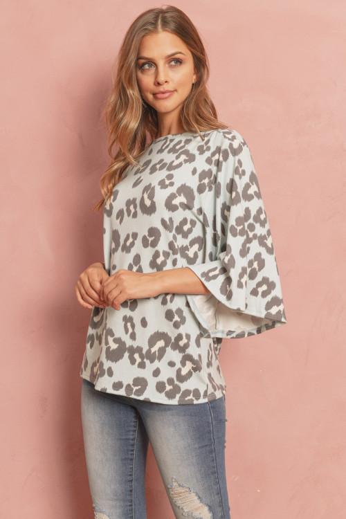 S10-14-1-RFT2037-RAP017-MNTC MINT COMBO BELL SLEEVED LEOPARD TOP 1-2-2-2