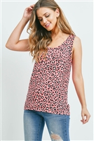 S14-10-4-RFT2125-RAP022-CRL-1 - LEOPARD PRINT POCKET TANK TOP- CORAL 1-2-2