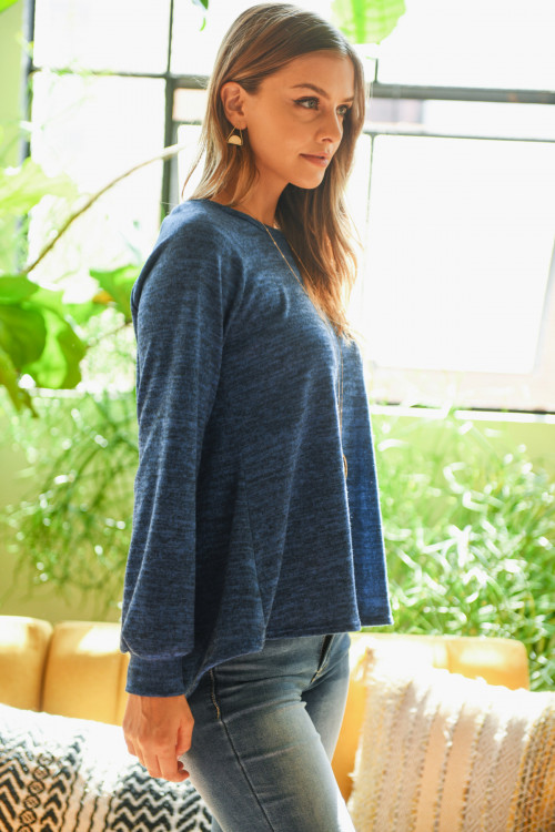 S10-18-2-RFT2236-RSW010-DPBL DEEP BLUE ROUND NECK HACCI SWEATER 1-2-2-2