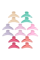 S22-11-1-RH-80183D - FASHIONABLE HAIR CLAW CLIP HAIR ACCESSORIES-PASTEL MULTICOLOR/12PCS