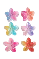 S27-1-2-RH-84901 - OMBRE PLUMERIA FLOWER HAIR CLAW CLIP HAIR ACCESSORIES-MULTICOLOR/12PCS