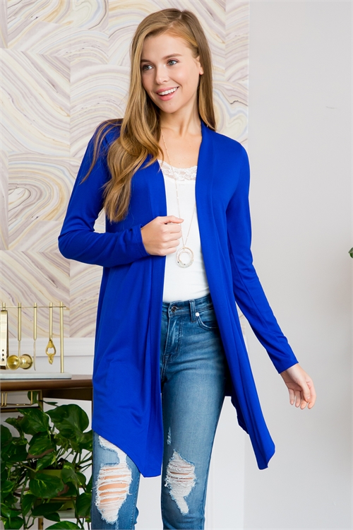 S10-3-3-RT-8560-DNMBL-1 - DRAPEY OPEN FRONT CARDIGAN- DENIM BLUE 1-3-0-0