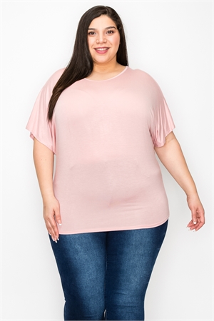 S43-1-1-SA-AD3422X-MV - ROUND NECK DOLMAN SHORT SLEEVE TOP- MAUVE 2-2-2