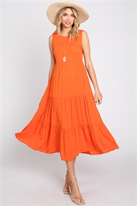 S43-1-1-SA-AD6337-ORG - MAXI GAUZE SLEEVELESS DRESS- ORANGE 2-2-2