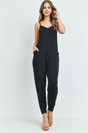 S43-1-1-AD4557 BLACK V-NECK SLEEVELESS JUMPSUIT 2-2-2