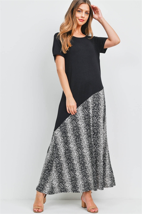 S43-1-1-AD4637 BLACK GRAY SNAKE DRESS 2-2-2