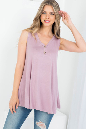 S43-1-1-AD4687 ELDERBERRY V-NECKLINE WITH BUTTONS SLEEVELESS TOP 2-2-2-2