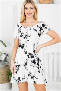 S43-1-1-AD4148 IVORY TIE DYE OFF SHOULDER WITH FRONT TIE DRESS 2-2-2-2