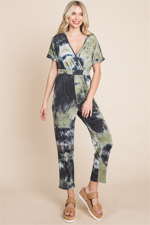 S43-1-1-AD4627-OLIVE SURPLICE NECKLINE FRENCH TERRY JUMPSUIT 2-2-2