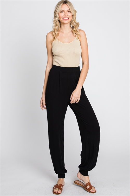 S43-1-1-AD5542-BLACK ELASTIC WAIST LOUNGE PANTS 1-2-2-1