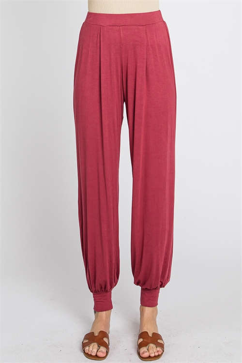 S43-1-1-AD5542-MARSALA ELASTIC WAIST LOUNGE PANTS 1-2-2-1