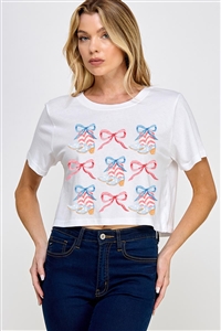 PO-SCT-E2273-W - COQUETTE 4TH OF JULY AMERICA PATRIOTIC GRAPHIC SHORT CROP TOP- WHITE-2-2-2