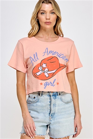 PO-SCT-E2280-PEA - ALL AMERICAN GIRL FOURTH OF JULY GRAPHIC GARMENT DYED T SHIRTS- PEACH-2-2-2