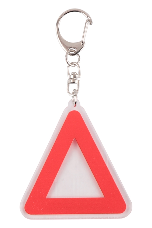 S18-11-4-SQ004-TRI - 2.5"  DALGONA CHALLENGE "TRIANGLE" ICON KEYCHAIN-RED/6PCS