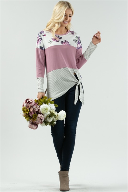 AV-SU1002-MARIA-LONG SLEEVE COLOR CONTRAST SIDE KNOT TEE-DUSTY PINK-2-2-2