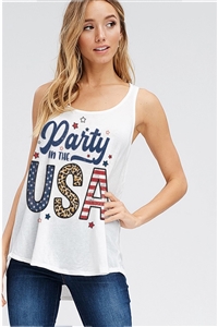 S36-1-1-T1003G12666-IV - PARTY IN THE USA PRINT TANK TOP- IVORY -2-2-2
