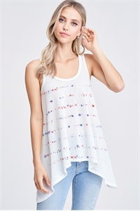 BO - T602G10321A-IV- STAR STRIPES KNIT TANK TOP- IVORY 2-2-2