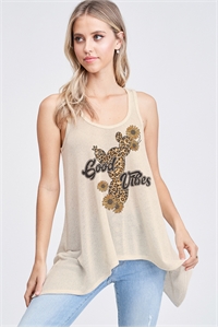 BO - T602G10339-KHK- GOOD VIBES LEOPARD CACTUS KNIT TANK TOP- KHAKI 2-2-2