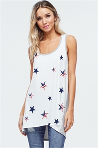 PO - T604G8296-GY- STAR ALL OVER NEON TANK TOP- GREY 2-2-2