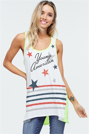 PO - T604G9267-NLM- YOUNG AMERICAN NEON TANK TOP- NEON LIME 2-2-2