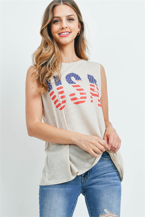 S12-1-2-T776 CREAM USA PRINT TOP 2-2-2