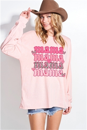 S36-1-1-T965G12031-BLS - MAMA PRINT TRI-BLEND OVERSIZED TOP- BLUSH -2-2-2