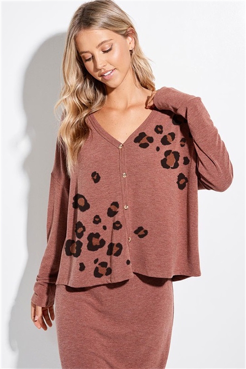 S36-1-1-TB869G9849-RU - LEOPARD CARDIGAN SKIRT SET- RUST -2-2-2