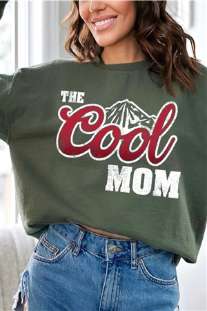 PO-UL180-E1489B-MIL - THE COOL MOM MOTHERS DAY OVERSIZED GRAPHIC FLEECE SWEATSHIRTS- MILITARY GREEN-2-2-2-2