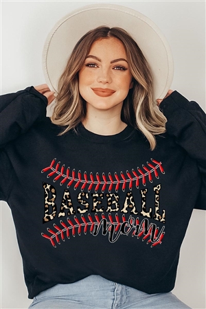 PO-UL180-E1516B-B - BASEBALL MOM OVERSIZED GRAPHIC FLEECE SWEATSHIRTS- BLACK-2-2-2-2