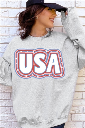 PO-UL180-E1616B-ASH - USA 4TH OF JULY OVERSIZED GRAPHIC FLEECE SWEATSHIRTS- ASH-2-2-2-2