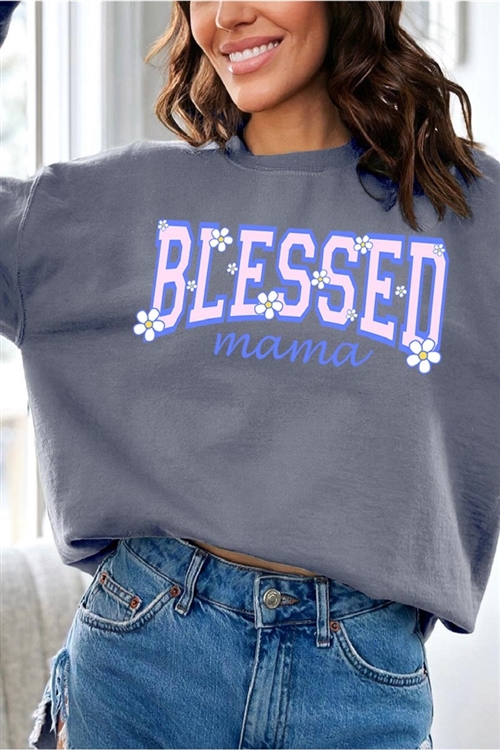 PO-UL180-E2247B-CHA - BLESSED MAMA MOTHERS DAY OVERSIZED GRAPHIC FLEECE SWEATSHIRTS- CHARCOAL-2-2-2-2