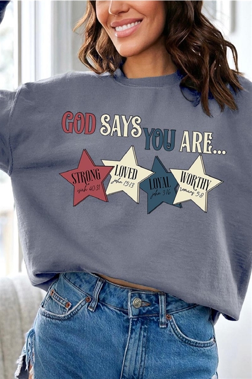 PO-UL180-E2338B-CHA - GOD SAYS YOU ARE STRONG LOVED OVERSIZED GRAPHIC FLEECE SWEATSHIRTS- CHARCOAL-2-2-2-2