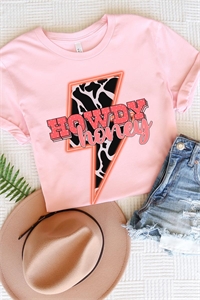 S15-1-1-US3001-E0738S-PK - HOWDY HONEY,LIGHTNING THUNDERBOLT UNISEX SHORT SLEEVE- PINK 2-2-2