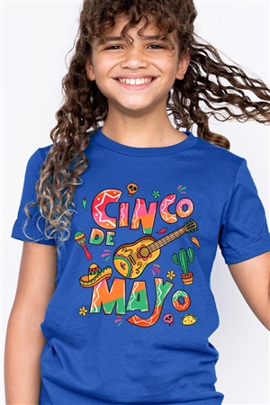 PO-US3001-E2336Z-BL - CINCO DE MAYO MEXICO PARTY KIDS GRAPHIC T SHIRTS- BLUE-2-2-2-2