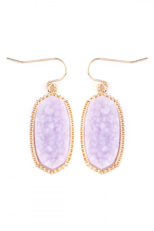 A2-1-3-VE1549GDLV- DRUZY SMALL DROP EARRINGS - LAVENDER/6PCS