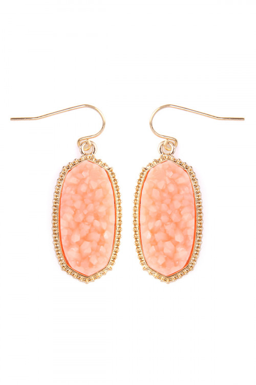 SA4-3-2-VE1549GDPE- DRUZY SMALL DROP EARRINGS - PEACH/6PCS