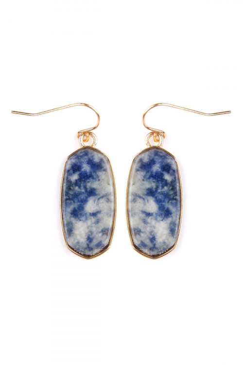 SA3-3-4-VE2128GDBWO WHITE BLUE MINI NATURAL STONE EARRING/1PAIR