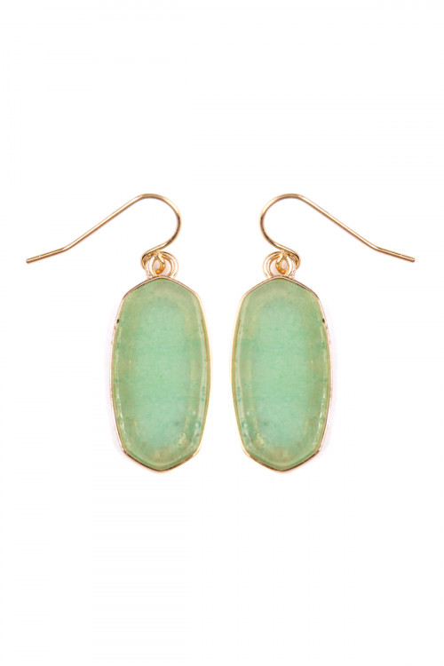 S5-4-2-VE2128GDOL OLIVE MINI NATURAL STONE EARRING/1PAIR