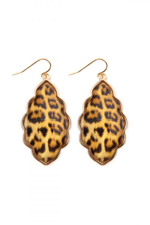 SA4-3-3-VE2273GDLEO GOLD CLOUD SHAPE LEOPARD EARRINGS/6PAIRS