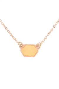 S6-4-2-VNE0851GDPE - DRUZY HEXAGON PENDANT NECKLACE EARRING SET-PEACH/1PC