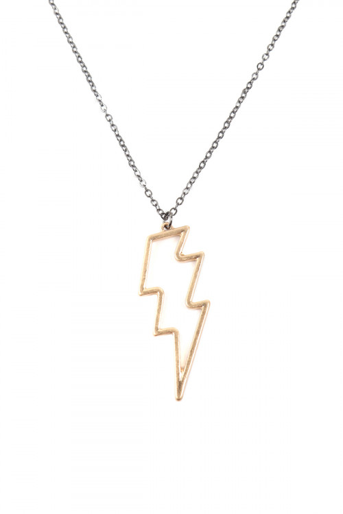 S5-5-4-VNE1047HEWG HEMATITE MATTE GOLD OPEN LIGHTNING WIRE PENDANT NECKLACE EARRINGS SET/6SETS