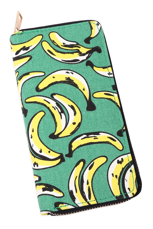 S27-7-1-WA0048-2 - BANANA DIGITAL PRINTED ZIPPER WALLET/1PC