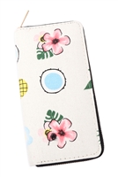 S27-7-1-WA0048-4 -  FLOWER DIGITAL PRINTED ZIPPER WALLET/1PC