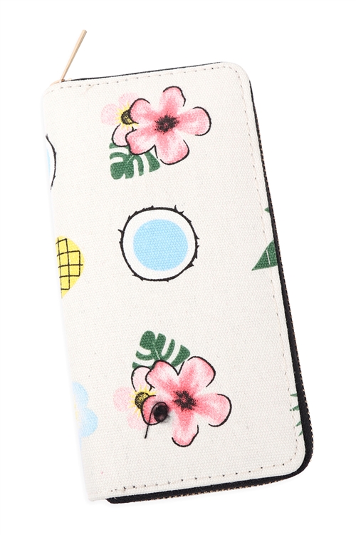 S27-7-1-WA0048-4 -  FLOWER DIGITAL PRINTED ZIPPER WALLET/1PC