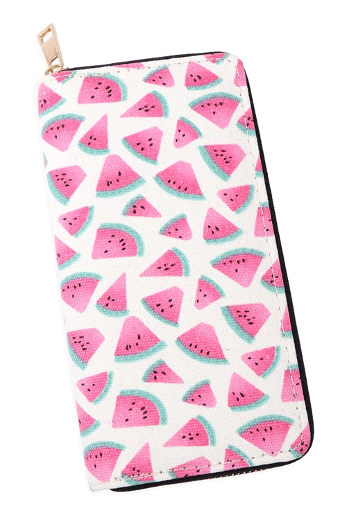 S28-8-WA0048-8-1 WATERMELON  DIGITAL PRINTED ZIPPER WALLET /1PC