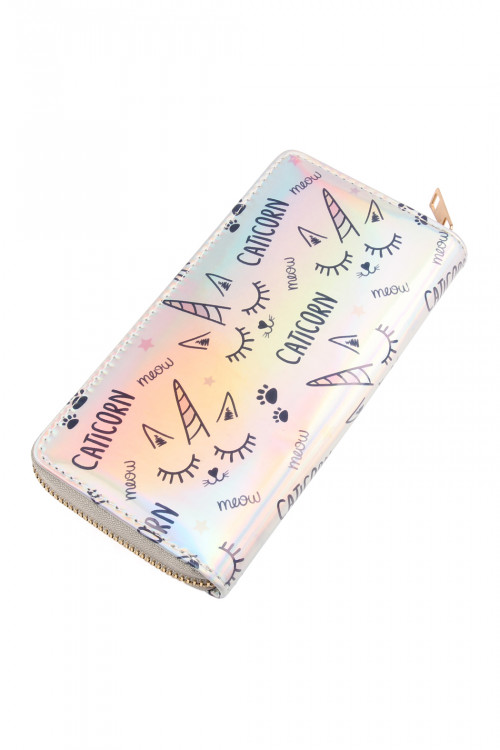 S2-7-1-WA0068-6 UNICORN HOLOGRAPHIC WALLET/6PCS