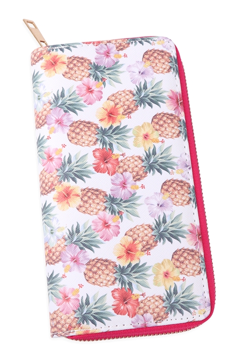 S27-8-1-WA0072-3 - FRUITS DIGITAL PRINTED SINGLE METAL ZIPPER WALLET/6PCS