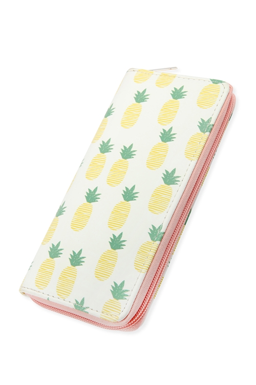 S26-9-1-WA0085-4-PINEAPPLE CUTE DIGITAL PRINTED SINGLE ZIPPER WALLET/1PC