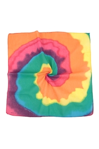 S18-8-4-WCF1026 - RAINBOW TIE DYE BANDANA/12PCS